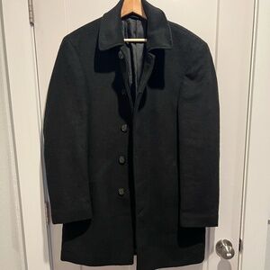 Lauren Ralph Lauren Black Wool Topcoat Overcoat 36R
